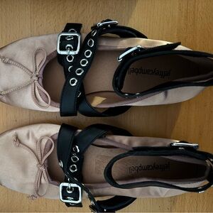 Jeffrey Campbell Choreo Ballet Flats sz 8 Grommet Detailing, see description